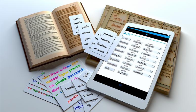 Students using a thematic approach for combining vocabulary with grammar.