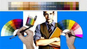 A student practicing vocabulary at a cozy study area with flashcards.